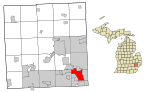 Oakland County Michigan Incorporated and Unincorporated areas Royal Oak highlighted